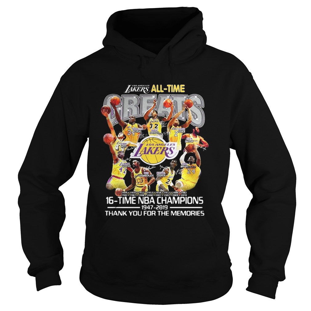Los Angeles Lakers all time 16 time NBA champions Hoodie