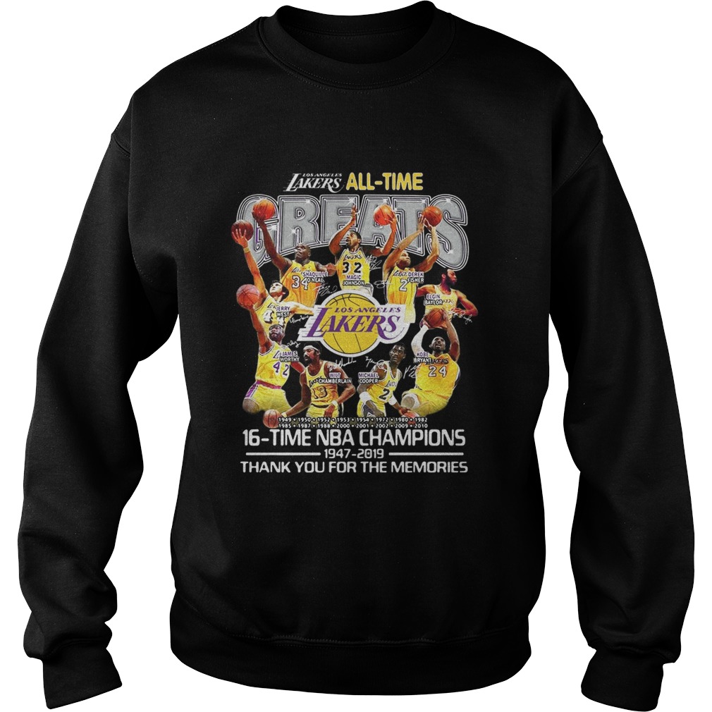 Los Angeles Lakers all time 16 time NBA champions Sweatshirt