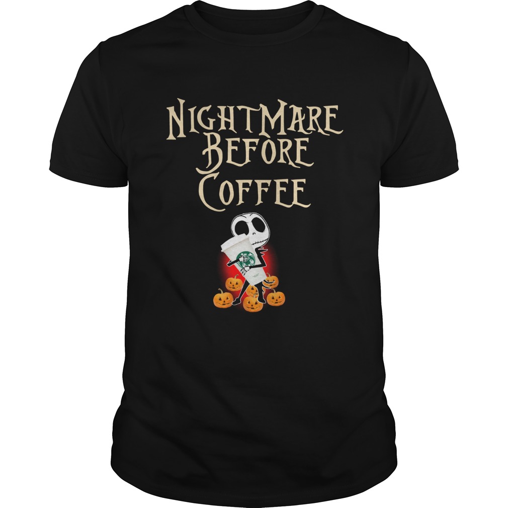 Nightmare Before Coffee Skellington hug Starbucks shirt