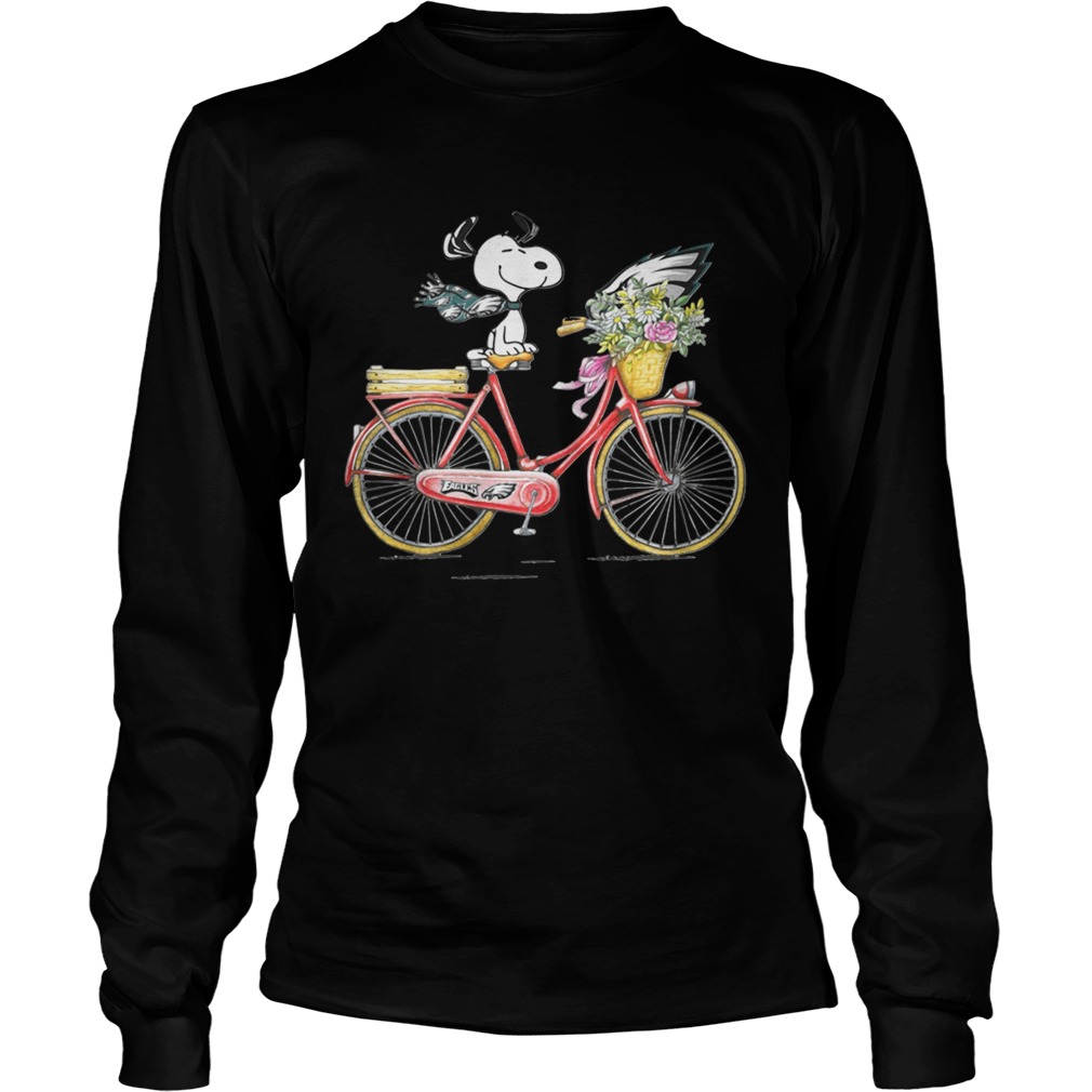 Philadelphia Eagles Snoopy riding a bicycle LongSleeve