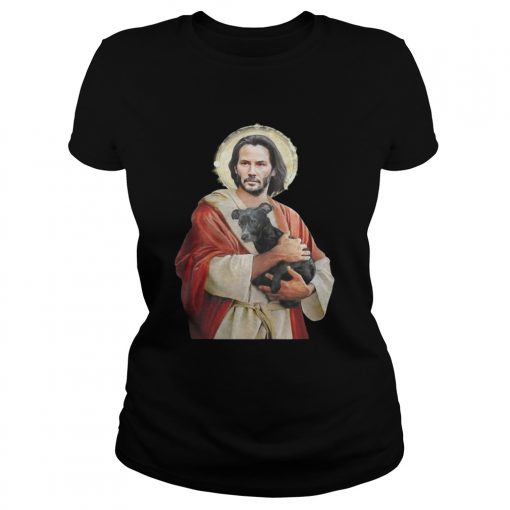 Saint Keanu Reeves Jesus hug a dog  Classic Ladies
