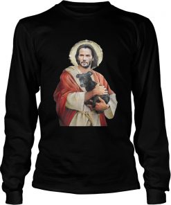 Saint Keanu Reeves Jesus hug a dog  LongSleeve