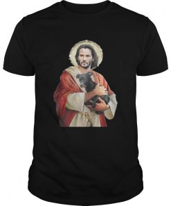 Saint Keanu Reeves Jesus hug a dog  Unisex
