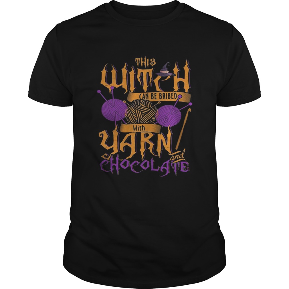 The Witch Can Be Bribed With Yarn Chocolate Halloween Shirt