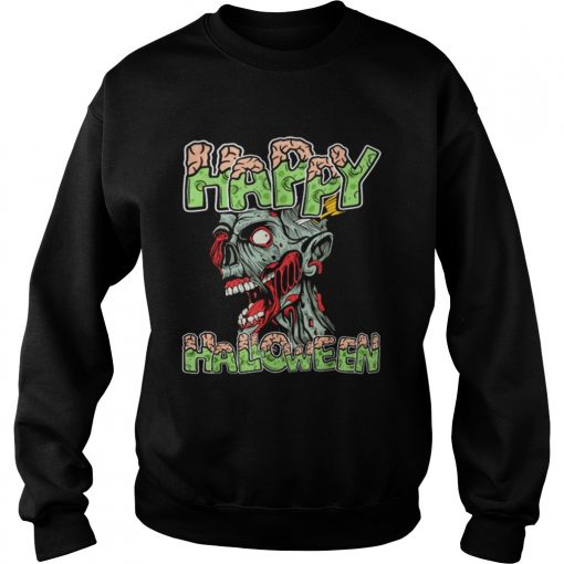Top Happy Halloween Zombie Cartoon Funny  Sweatshirt