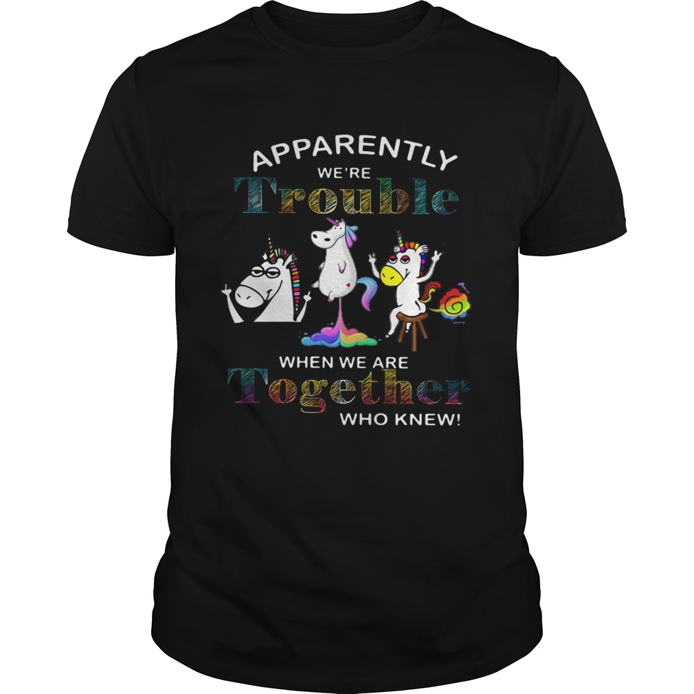 Unicorn apparently were trouble when we are together who knew shirt