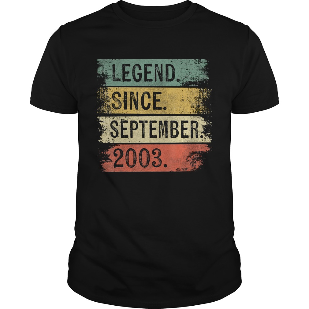 Legend Since September 2003 16th Birthday Gifts 16 Year Old T-Shirt