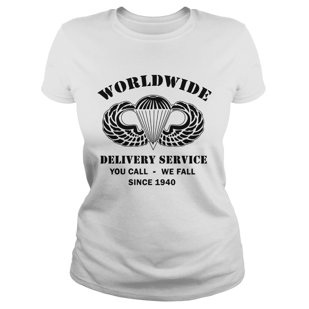 AirBorne Wings Logo Worldwide delivery service you call we call since 1940 Classic Ladies