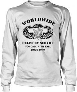 AirBorne Wings Logo Worldwide delivery service you call we call since 1940  LongSleeve