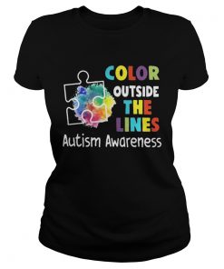 Color Outside The Lines Autism Awareness T Classic Ladies