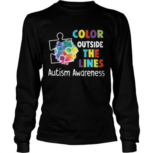 Color Outside The Lines Autism Awareness T LongSleeve