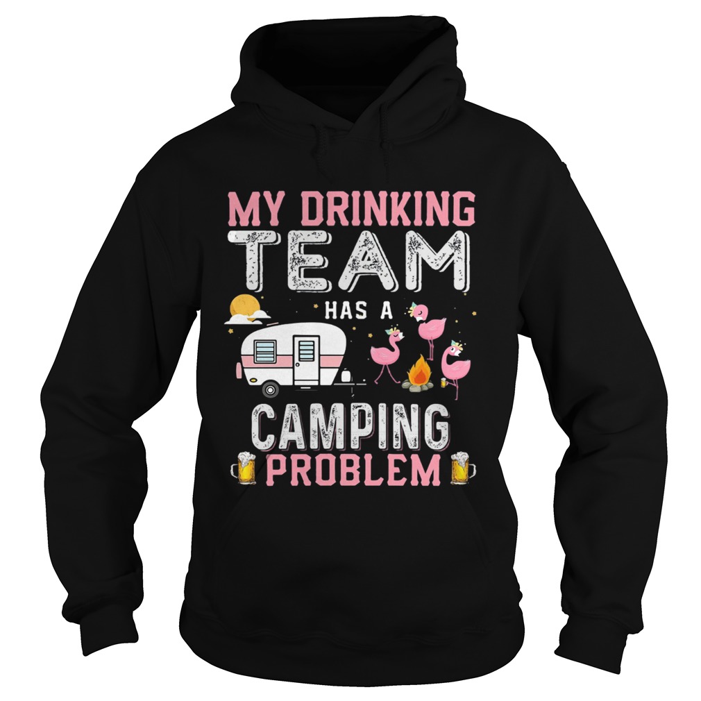 Flamingo my drinking team has a camping problem Hoodie