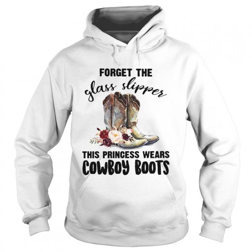 Floral forget the glass slipper this princess wears cowboy boots  Hoodie