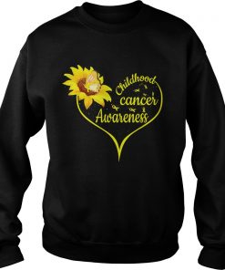 Flower Butterfly Gold Ribbon Childhood Cancer Awareness TShirt Sweatshirt