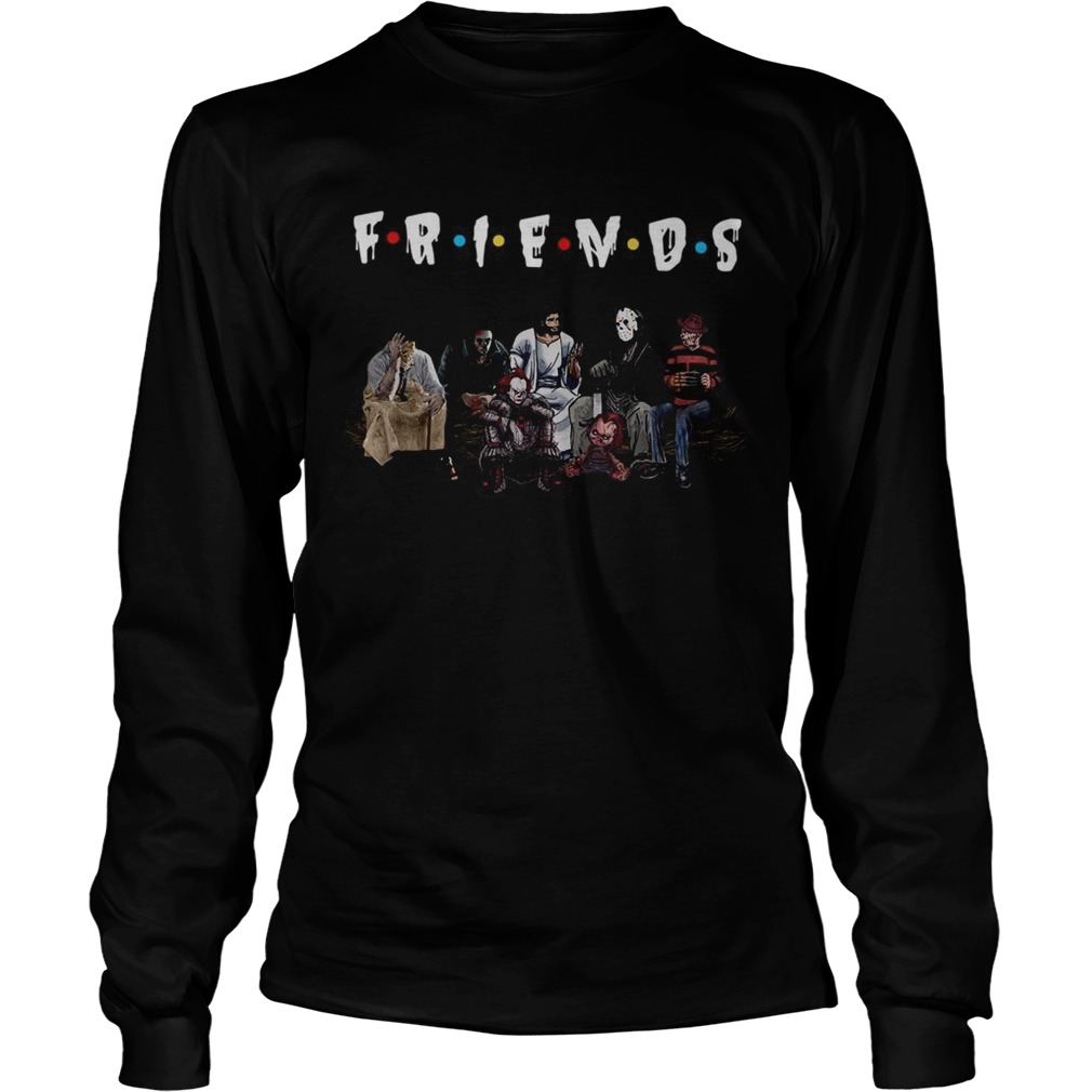 Halloween Friends TV Show horror movie characters and Jesus LongSleeve