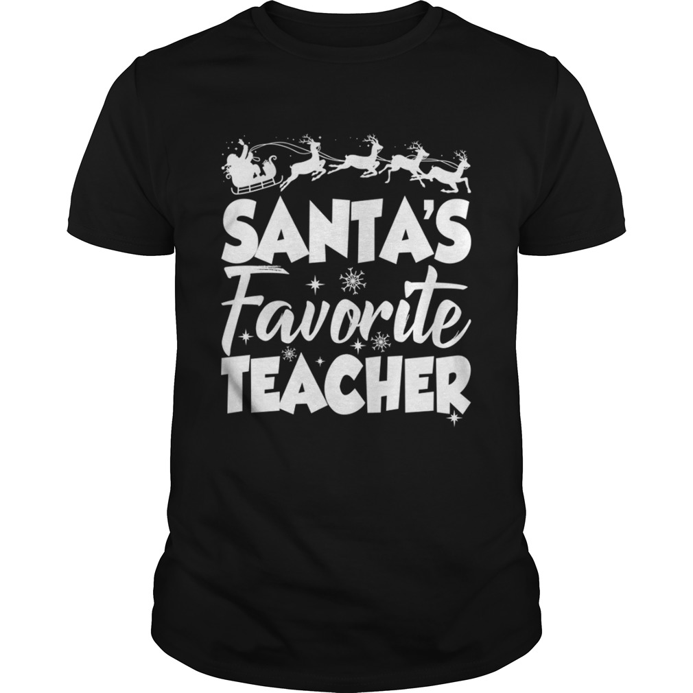 Santas Favorite Teacher Funny Christmas Teaching Gift Shirt