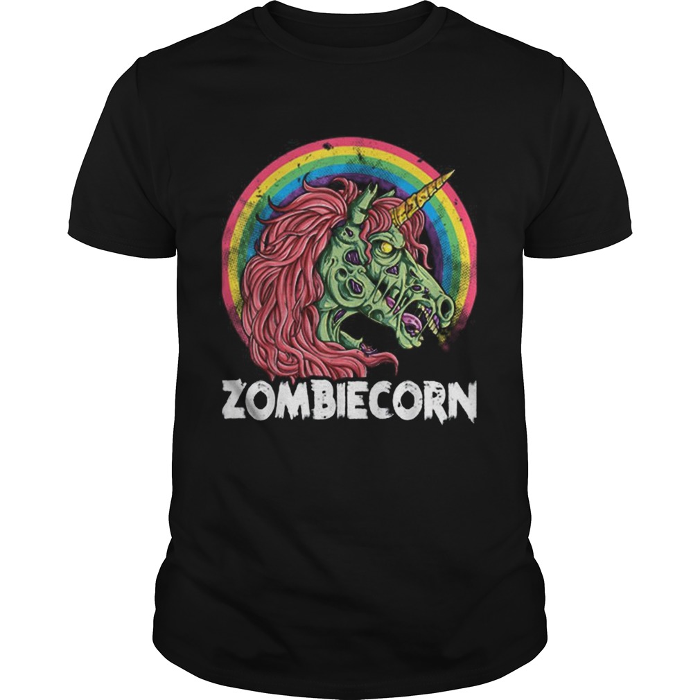 Top Zombiecorn Zombie Unicorn Halloween Women Rainbow shirt