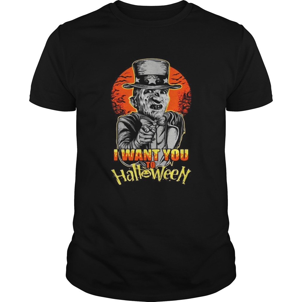 Uncle Sam Freddy Krueger I want you to Halloween shirt