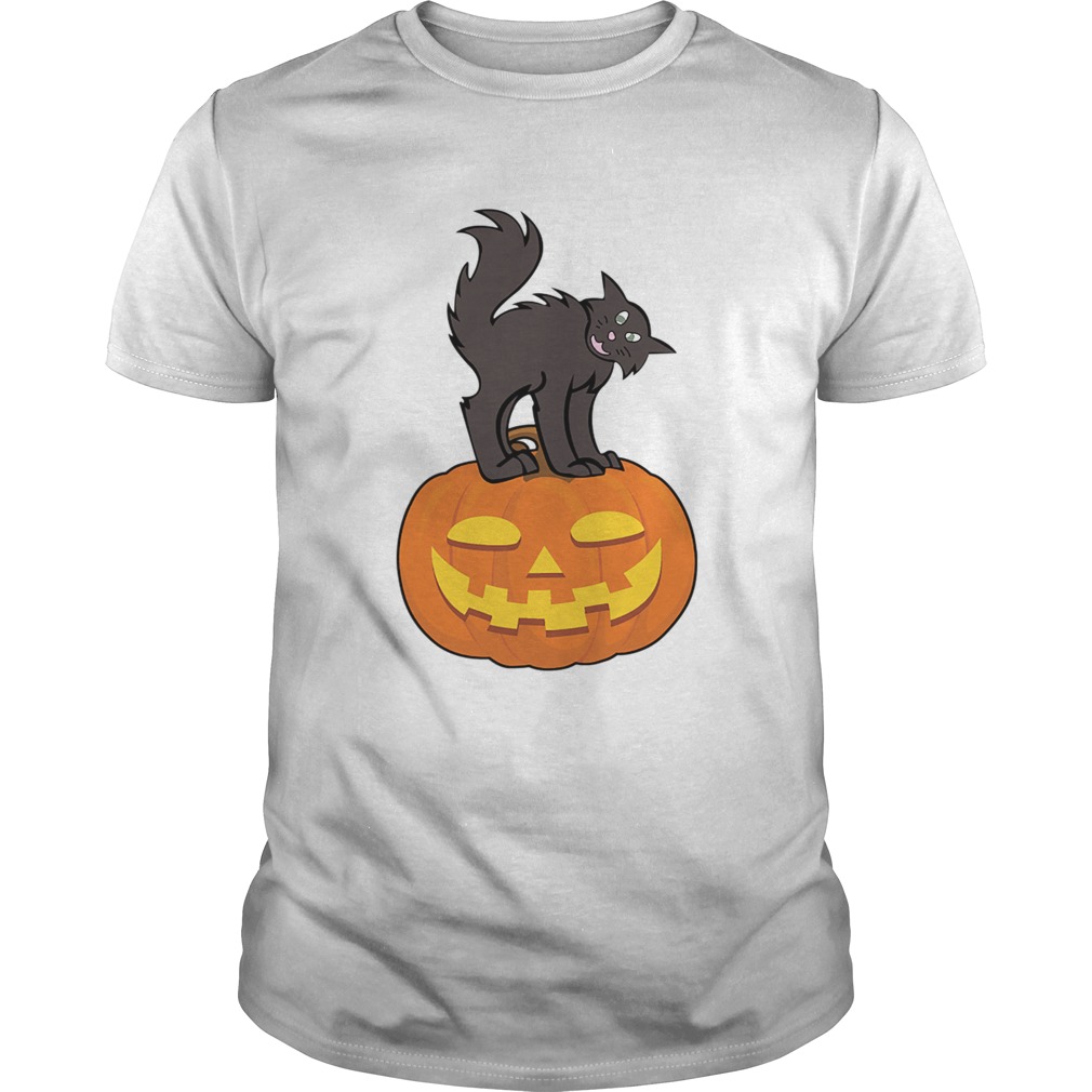 Black Cat On Pumpkin Funny Cat Lover TShirt