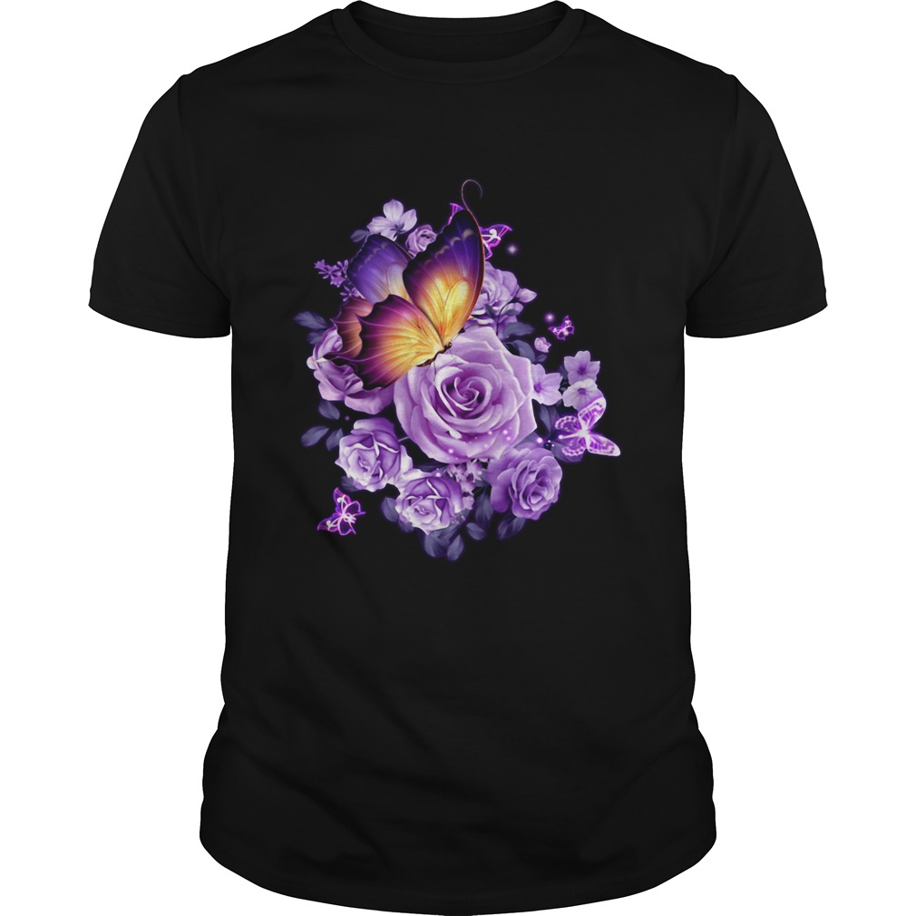 Butterfly purple rose shirt