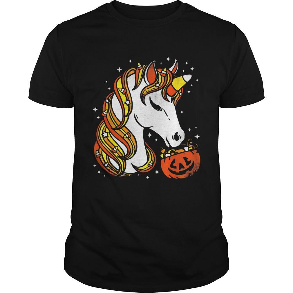 Candy Corn Unicorn Halloween Tshirts