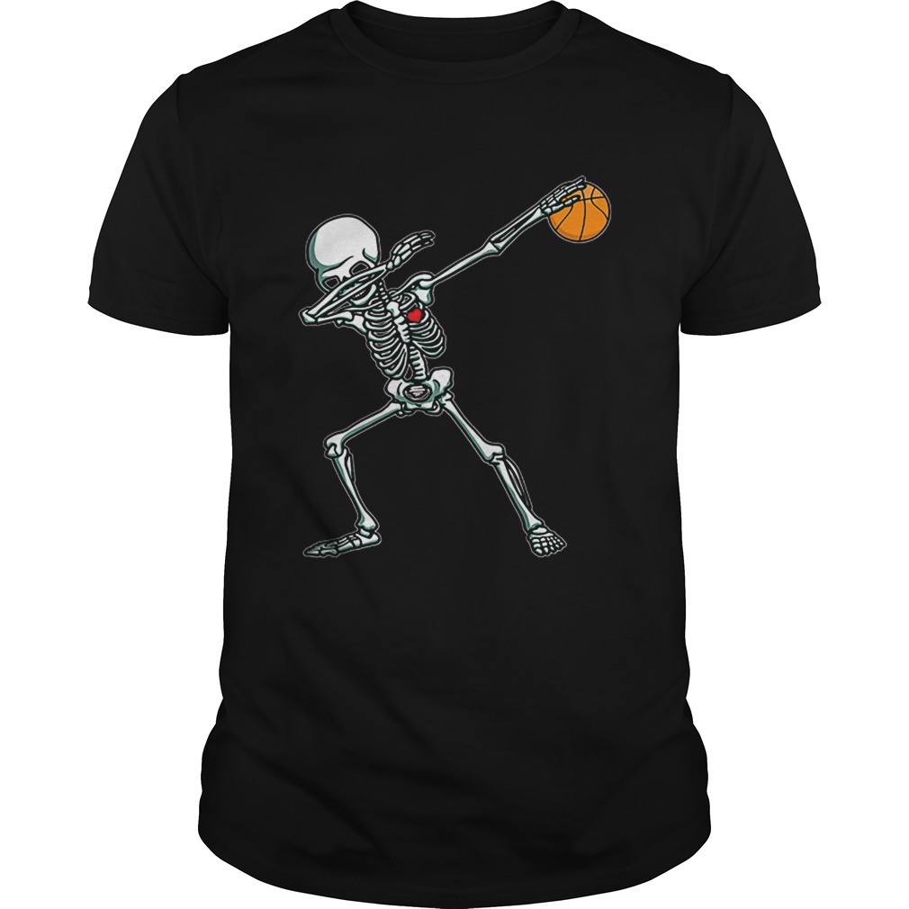 Dabbing Skeleton Basketball Funny Halloween Dab Dance shirt