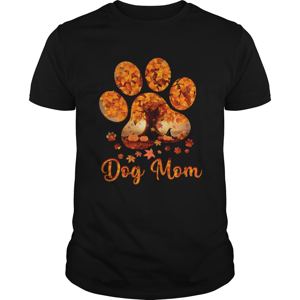 Dog Mom Autumn Leaves Halloween TShirt
