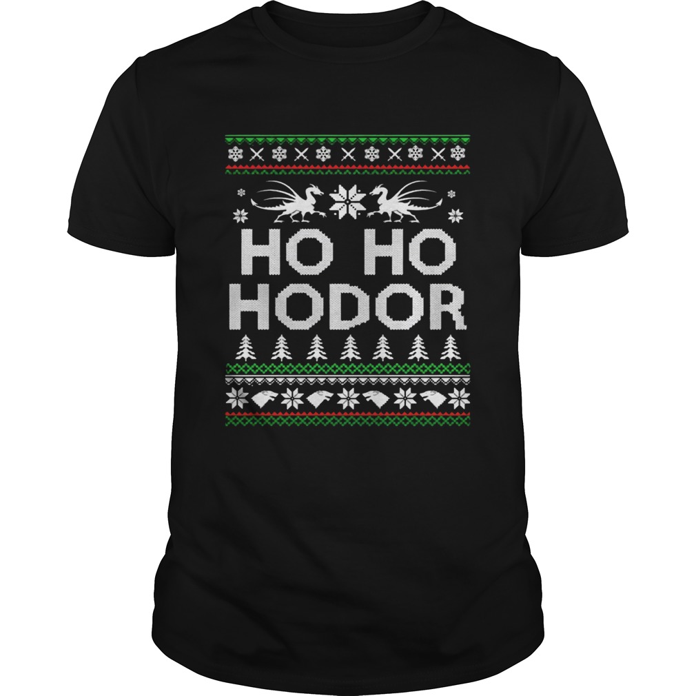 Mens Funny Printed T Shirts-Ho Ho Hodor-Christmas festive-Game of Thrones tee 