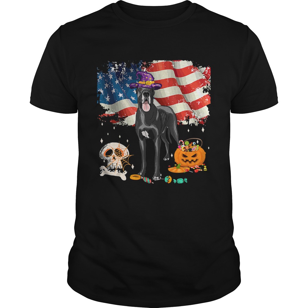 Great dane Dog Halloween Costume Gift Flag America TShirt