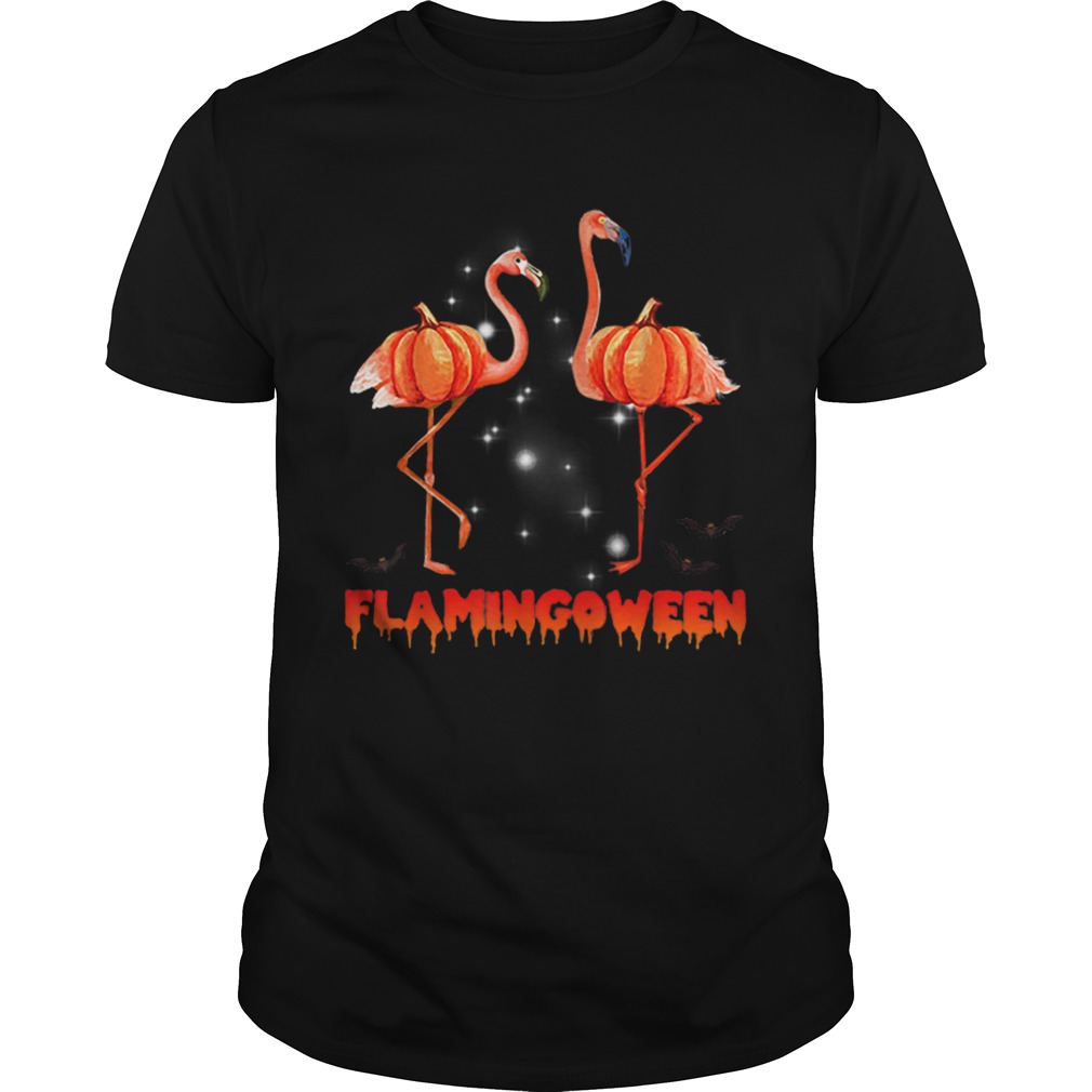 Halloween Custome Flamingo Flamingween pumpkin shirt