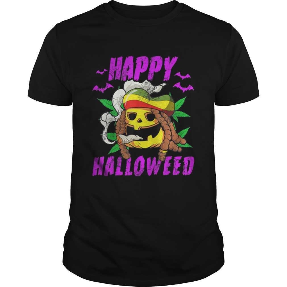 Halloween Happy Halloweed Rasta Pumpkin Marijuana Weed 420 shirt