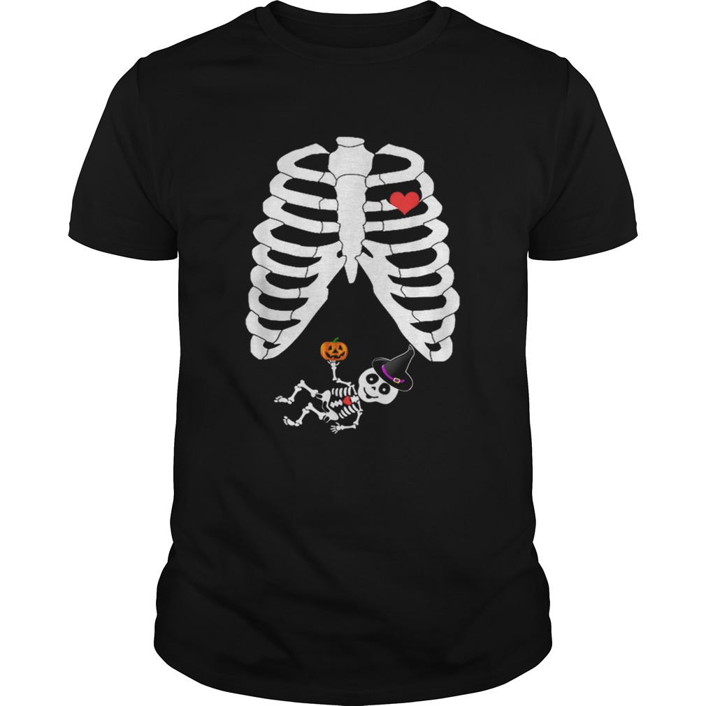 Halloween Skeleton Pregnancy Heart Baby Girl XRay shirt