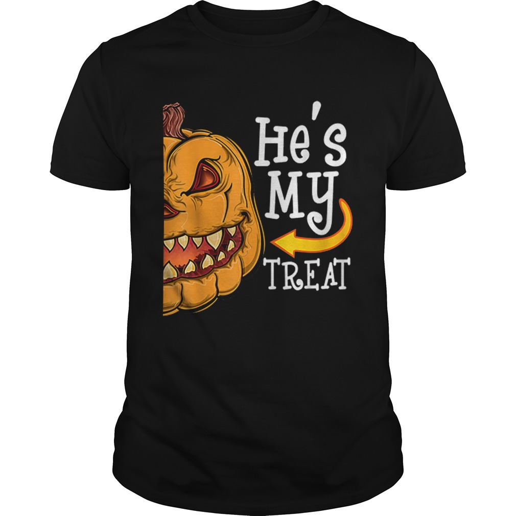 Hes My Trick Funny Halloween women Matching couples shirt