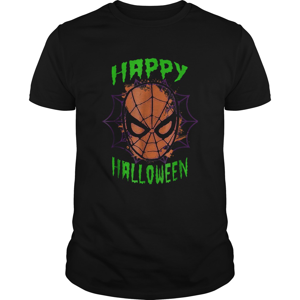 Marvel SpiderMan Mask Happy Halloween Graphic shirt