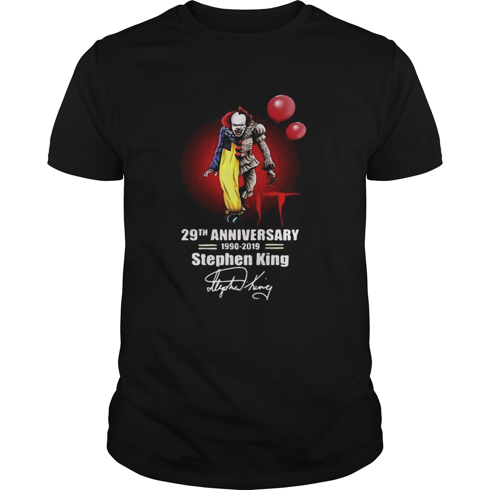 Pennywise it 29th anniversary 1990 2019 Stephen King shirt