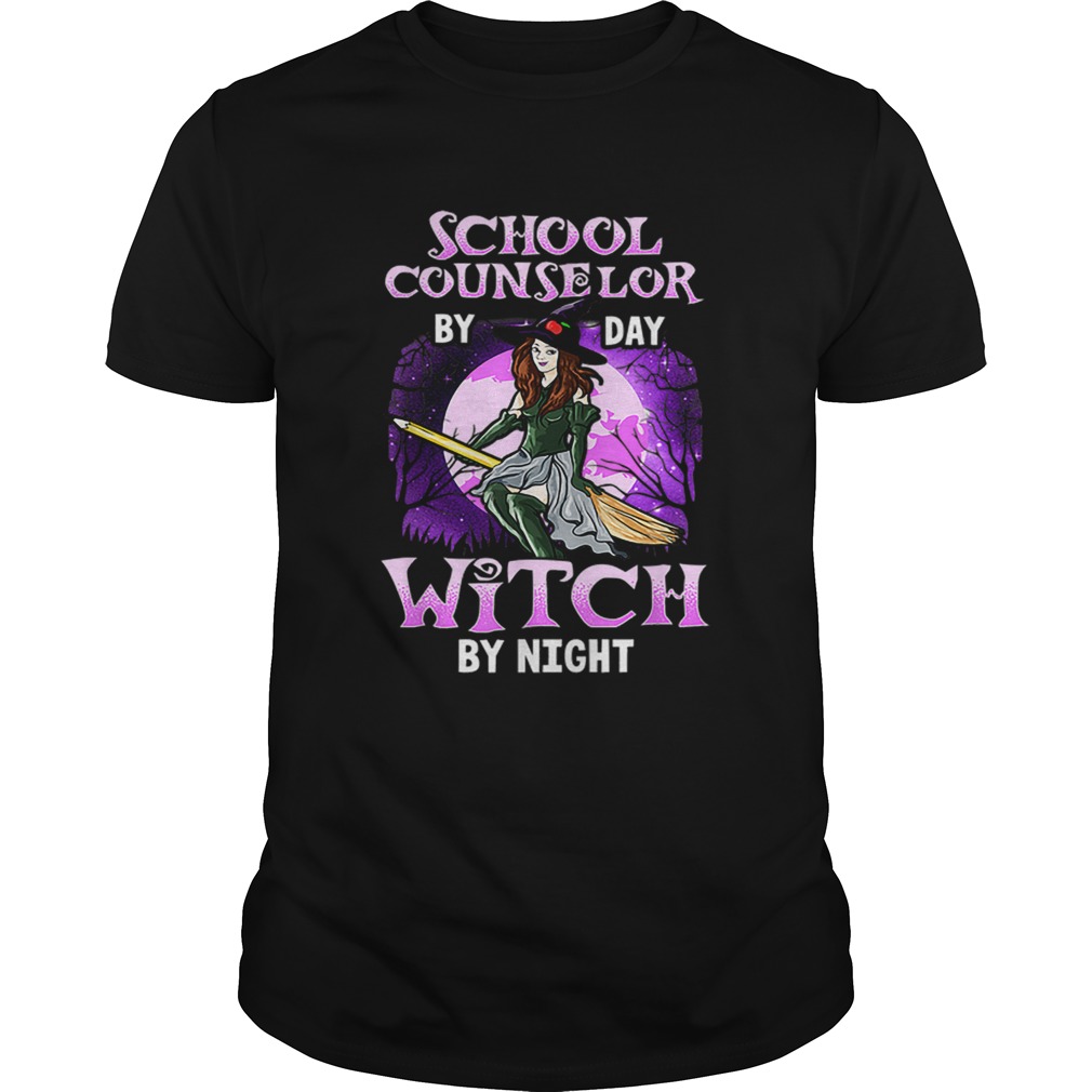 School Counselor Halloween Witch By Day By Night shirt