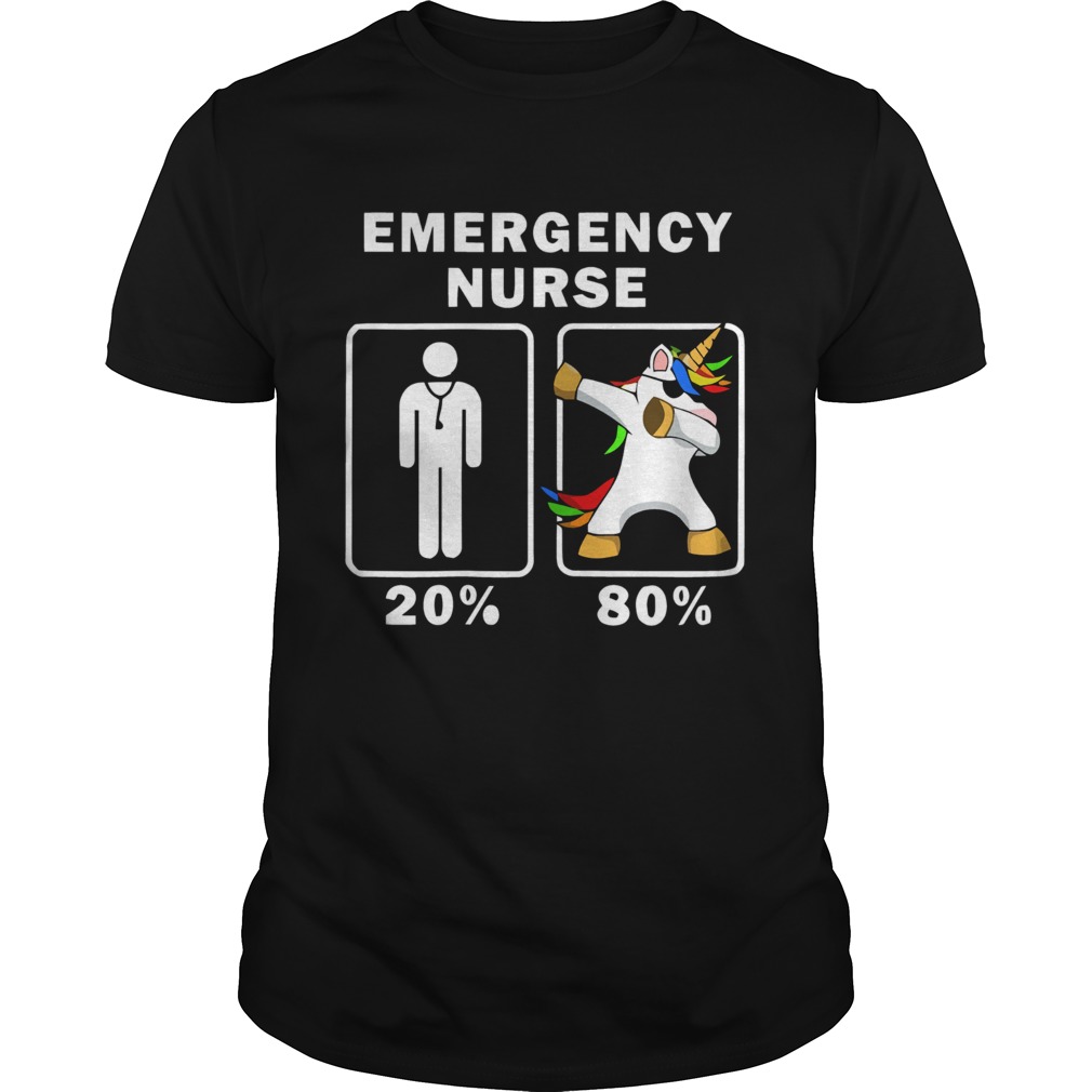 Emergency Nurse Unicorn Dabbing 20% 80% shirt