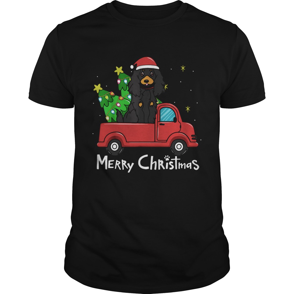 Gordon Setter Christmas Truck Tree Merry Christmas shirt
