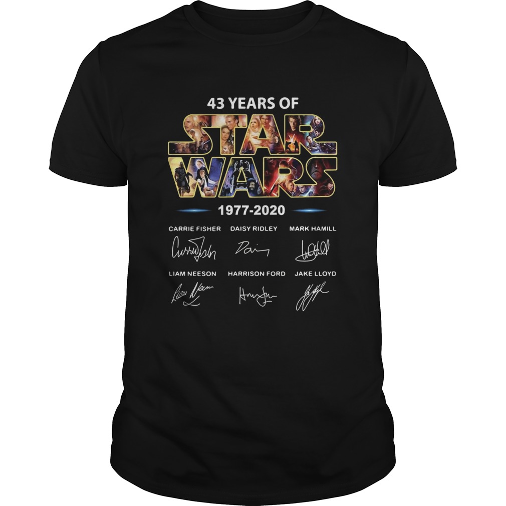 43 years of Star Wars 1977 2020 signature shirt