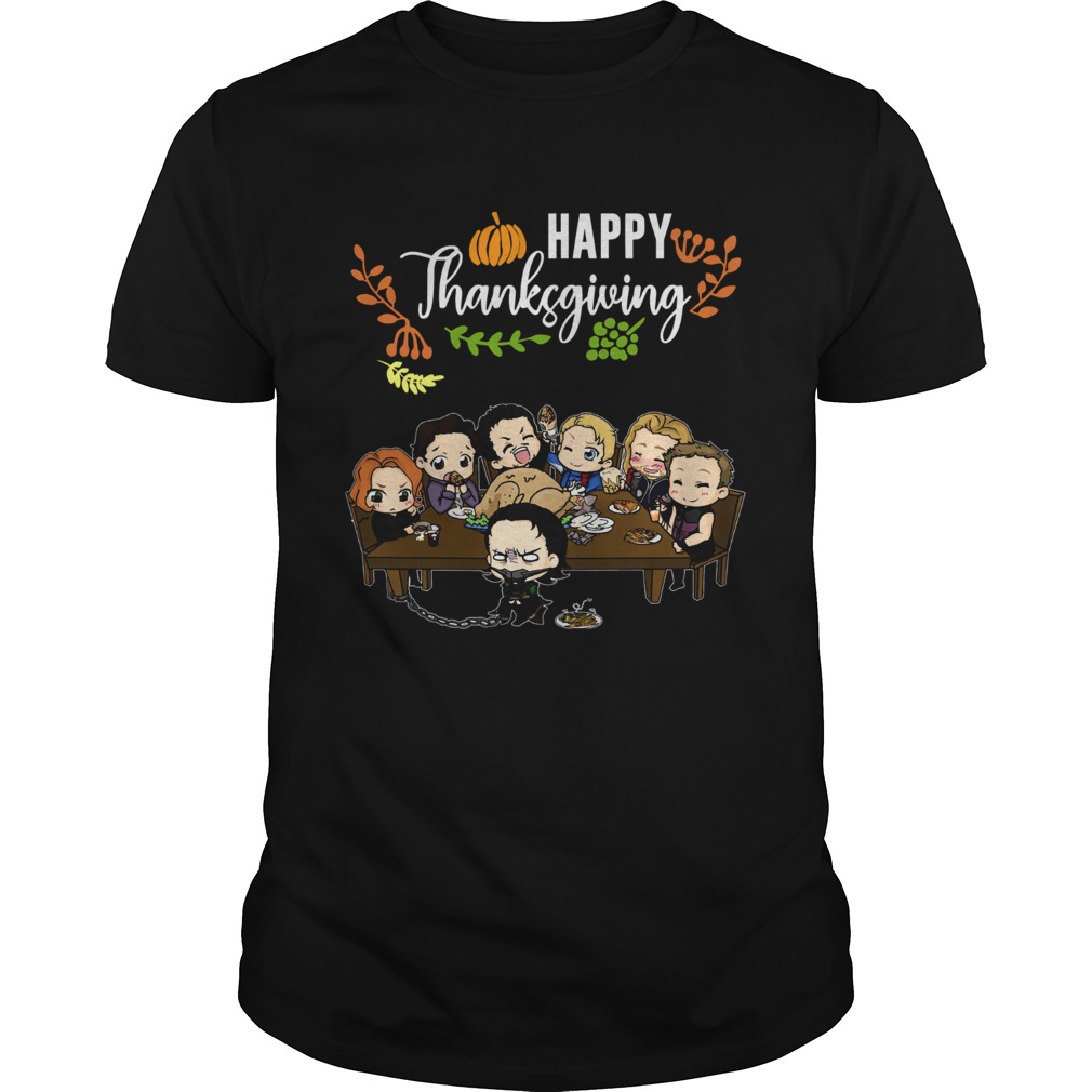 Avengers chibi characters happy thanksgiving shirt