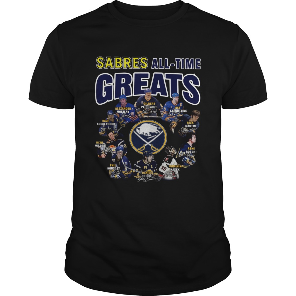 Buffalo Sabres all time great players signatures shirt
