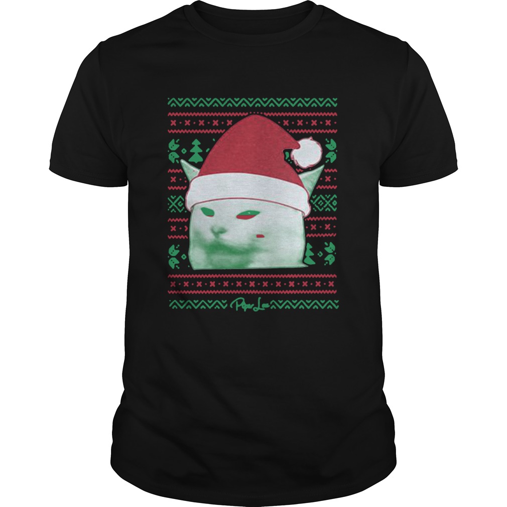 Cat being yelled at Christmas shirt