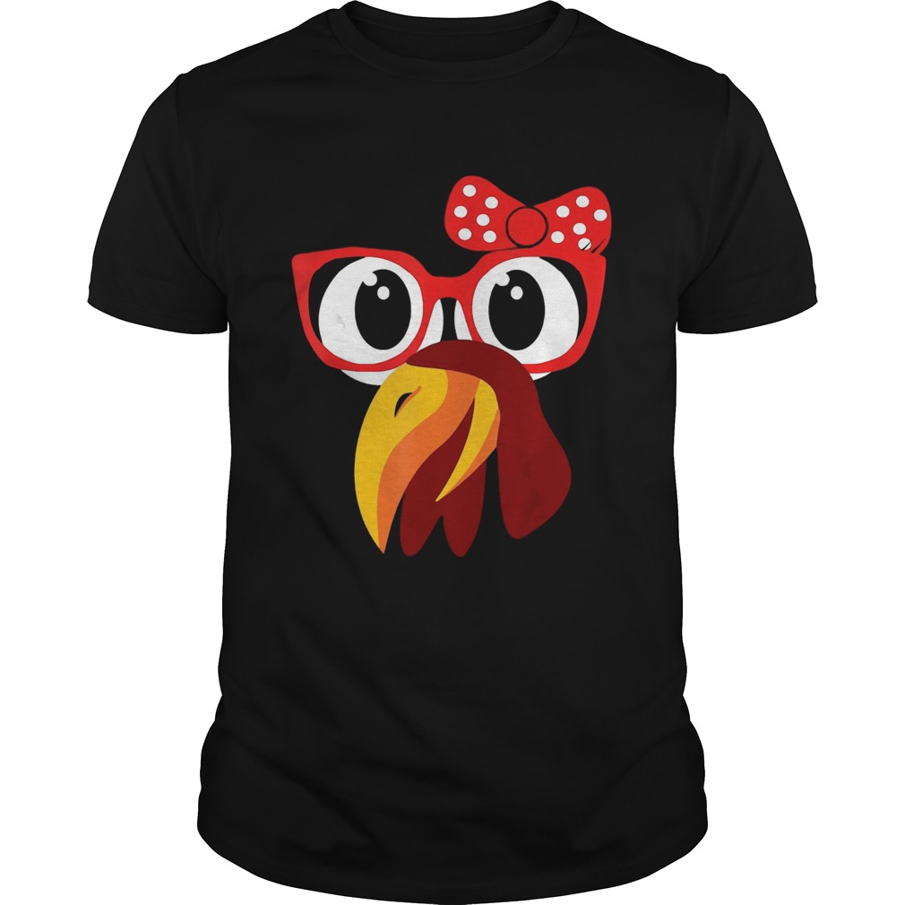 Cute Turkey Face With GlassesBow Nerdy shirt