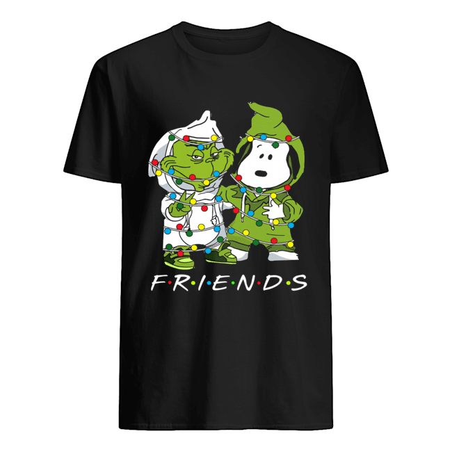 Friends Grinch and Snoopy light christmas shirt
