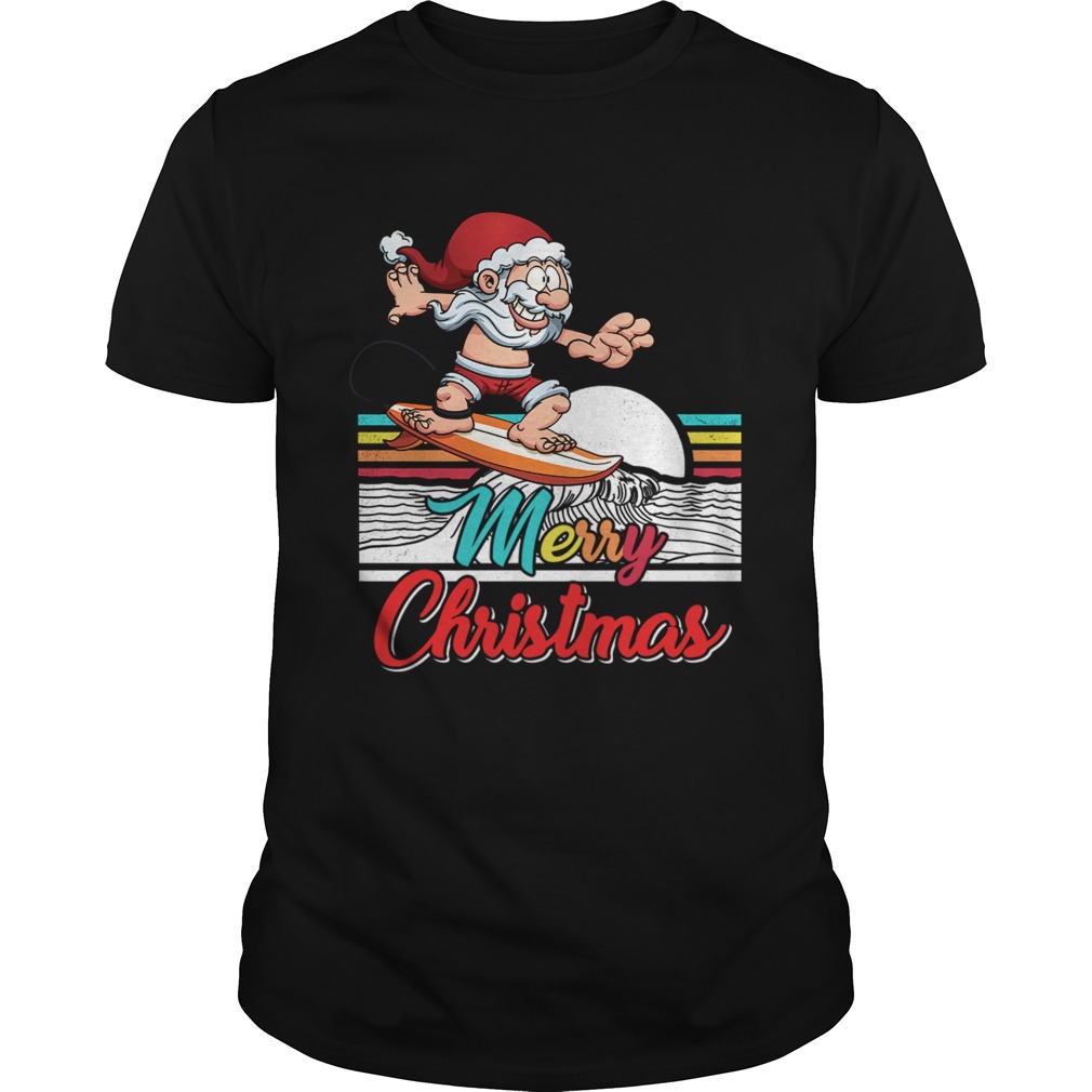 Funny Surfing Santa Claus Hawaiian Christmas Women Men Gift shirt