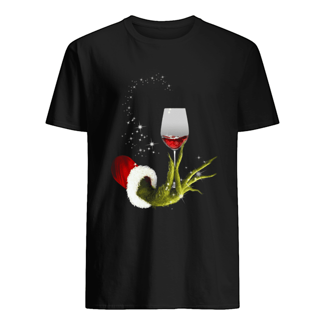 Grinch Hand Holding Glass of Wine shirt