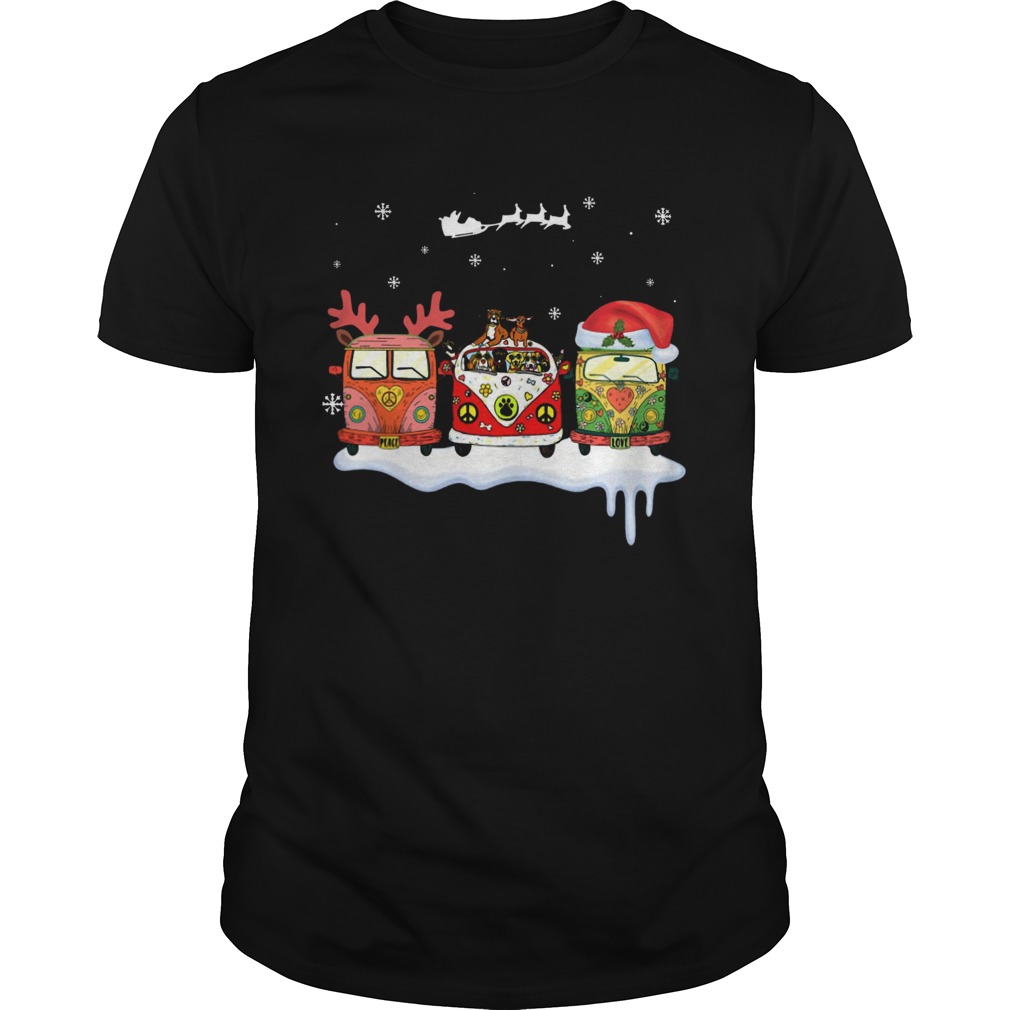 Hippie Car Reindeer light christmas shirt