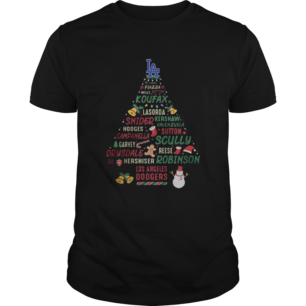 LA Koufax Snider Scully Robinson Dodgers Christmas Tree shirt