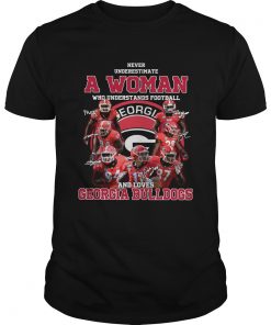 Never Underestimate A Woman Who Understands Baseball And Loves Georgia Bulldogs Signatures  Unisex
