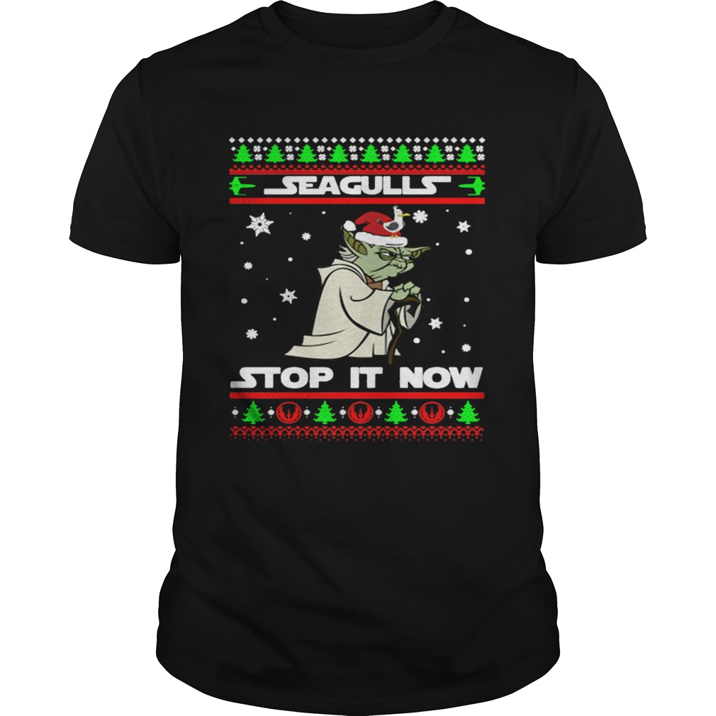 Santa Yoda Seagulls stop it now Christmas shirt